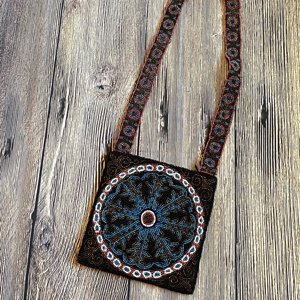 Christiana hand beaded vintage cross body!